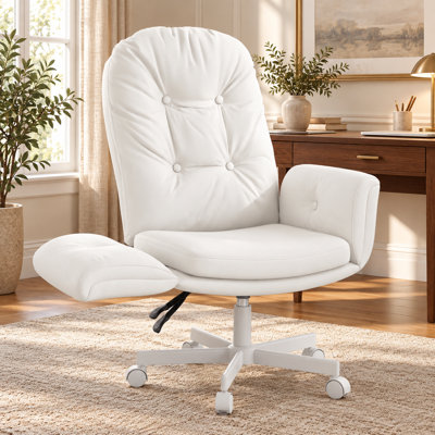 Fauteuil de direction en cuir synthétique avec accoudoirs rabattables en polyuréthane