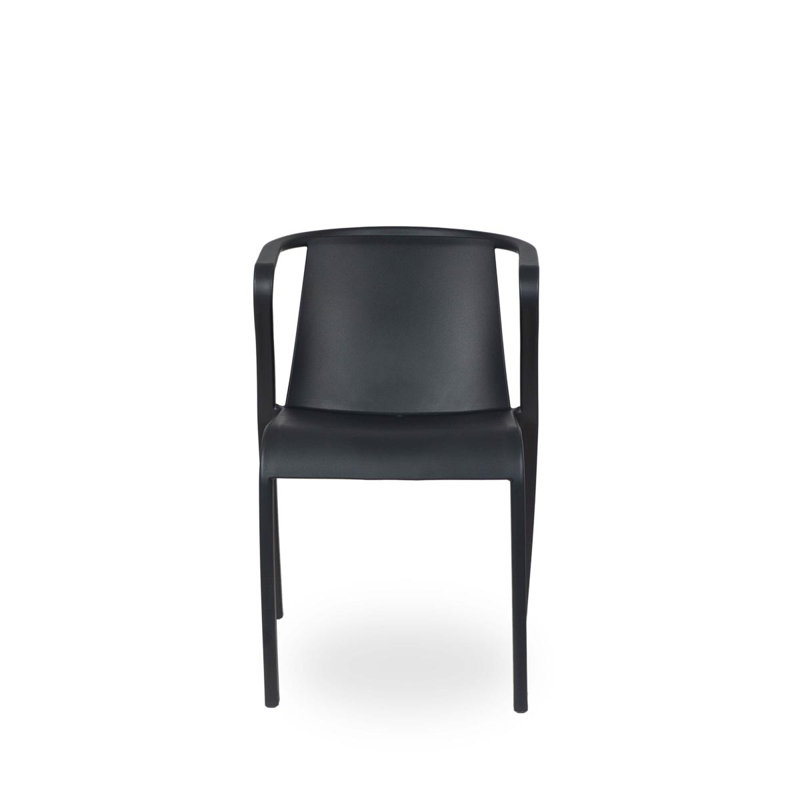 Horka Stacking Patio Dining Armchair with Cushion, Anthracite