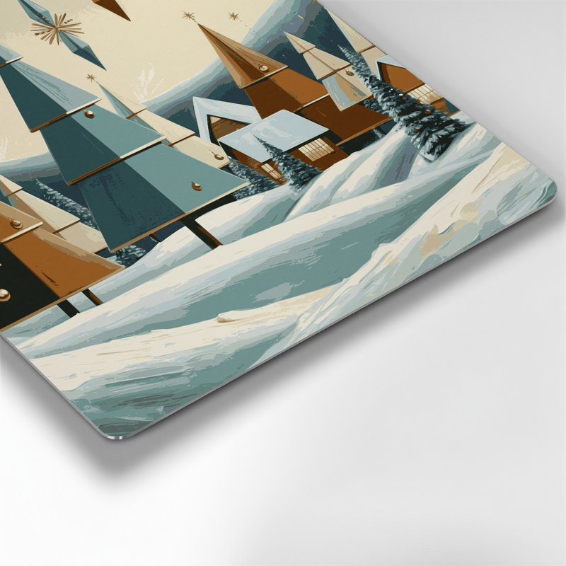 «Christmas Retro Christmas Designs», art mural en métal beige