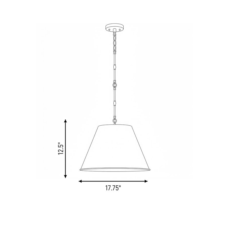 Luminaire suspendu à intensité réglable Presley, H 12,75 po x l 18,25 po x P 18 po, Noir mat