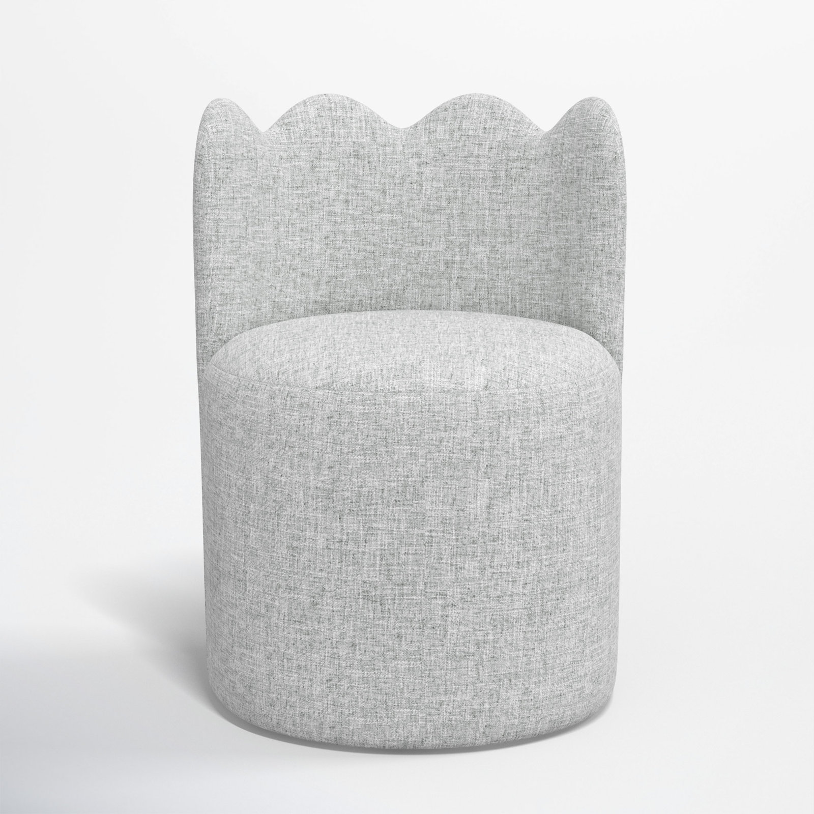 Dahlia Wavy Back Dining Chair, Zuma Pumice Textured Linen