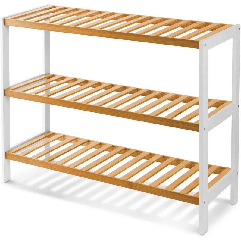 3 Pair Shoe Storage Rack, White