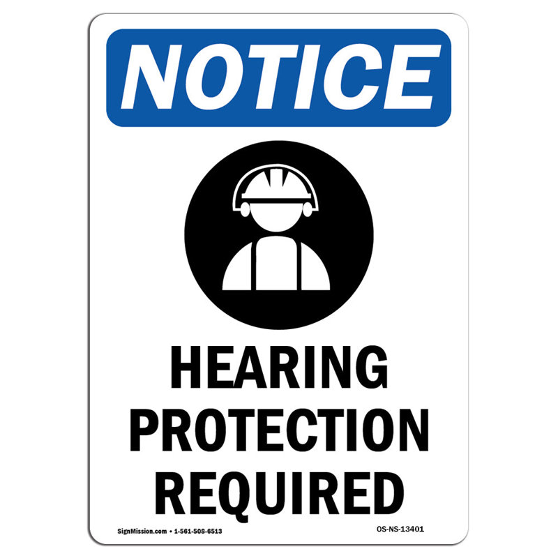 Panneau de protection auditive requis avec symbole