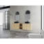 Meuble-lavabo mural 72 po avec lavabo d'art en céramique et 1 tablette de rangement, 4 portes à fermeture douce, emballage KD, contreplaqué