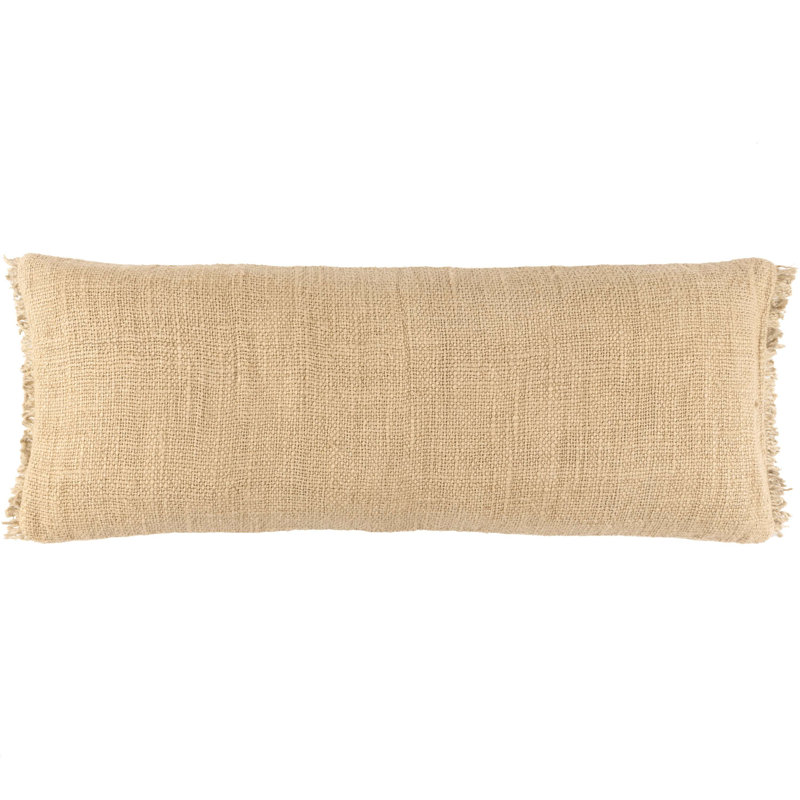 Griffin Linen Lumbar Pillow Cover, 16"H x 40"W, Cream