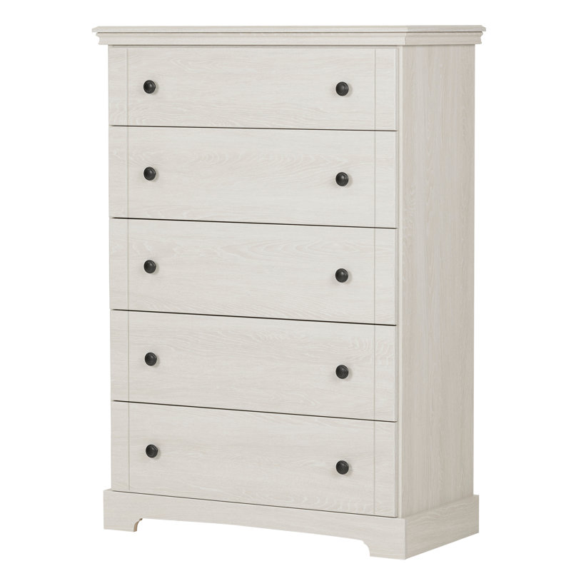 Commode 5 tiroirs Lilak, Chêne d'hiver