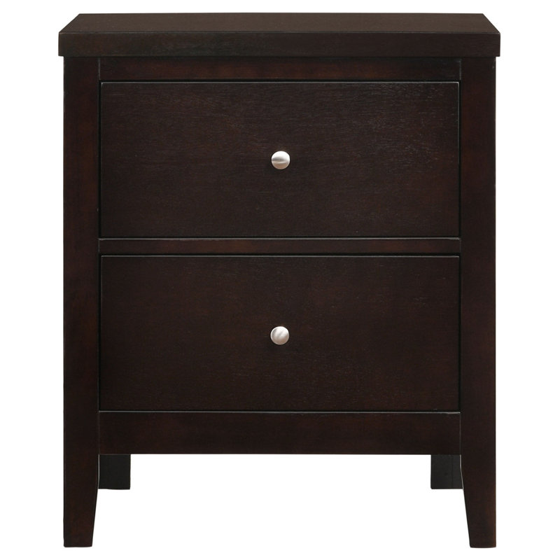 Garrett Cappuccino 2-Drawer Rectangular Nightstand