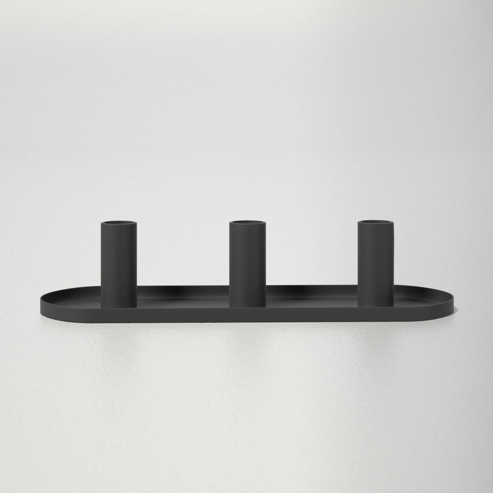 3-Piece Aluminum Candlestick Set, Black