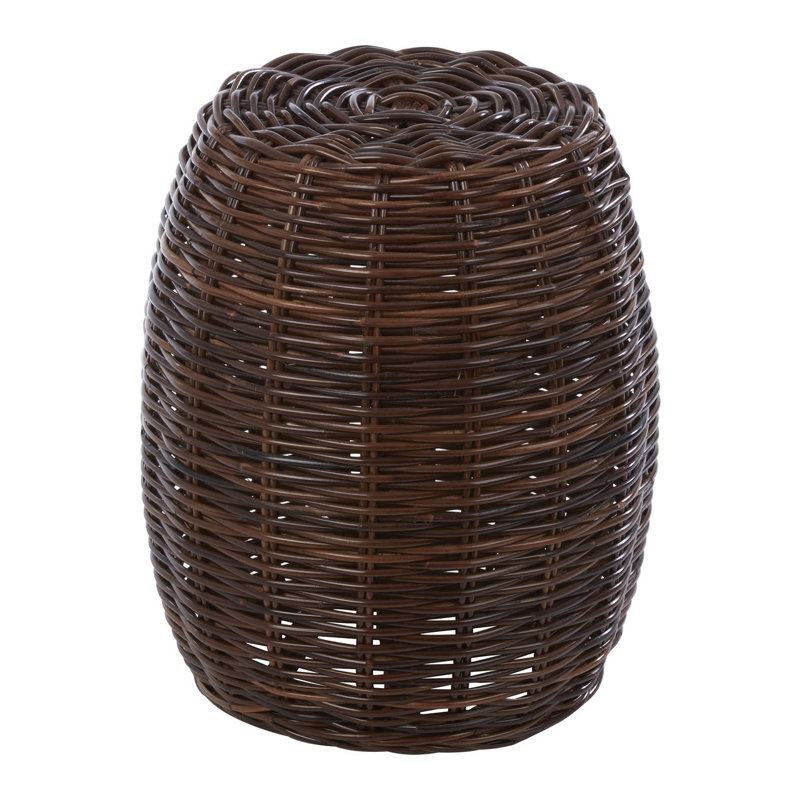 Fikes Rattan Accent Stool, Natural Brown