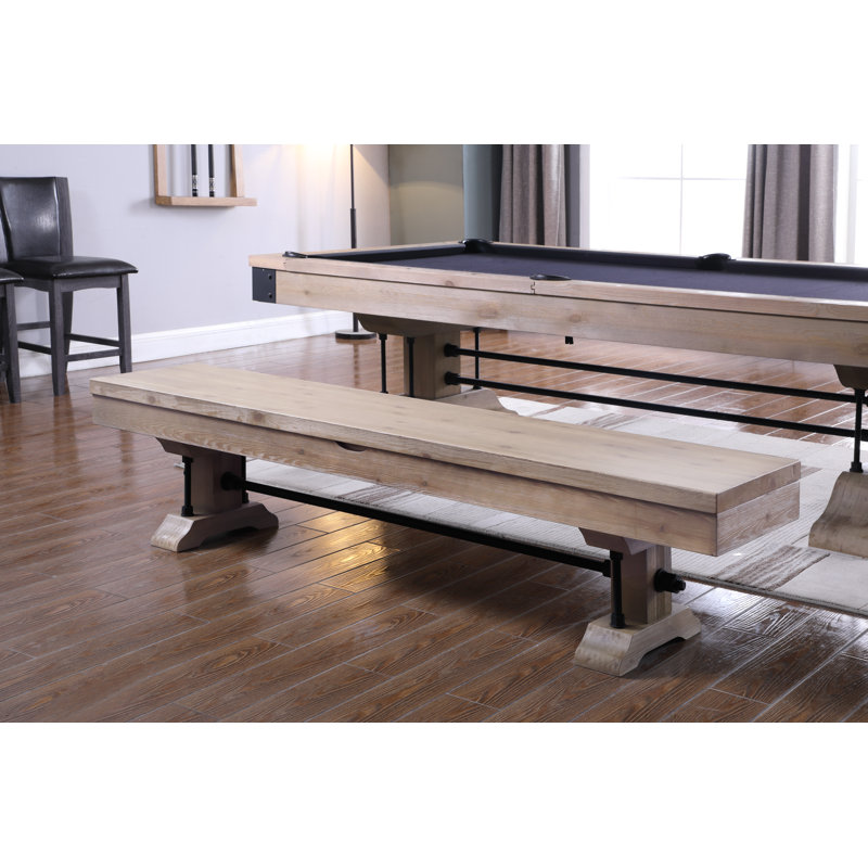 Billiard Bench with Storage for Manchester Pool Table, Weathered Natural
