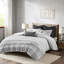 Literie pour lit très grand / très grand en coton avec attaches intérieures et taies décoratives assorties-120945095