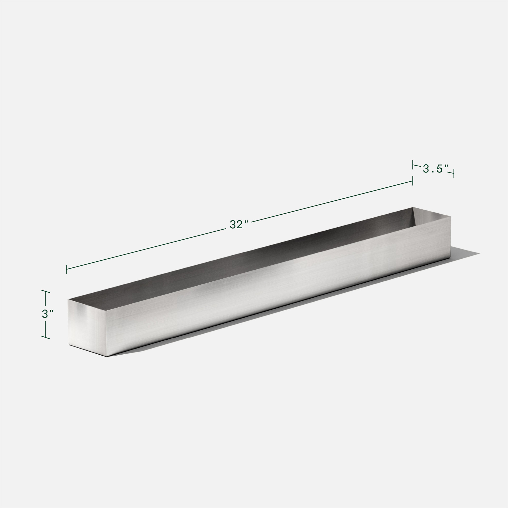 Geo Series Handmade Metal Planter Box, 1, 3" H x 32" W x 3.5" D