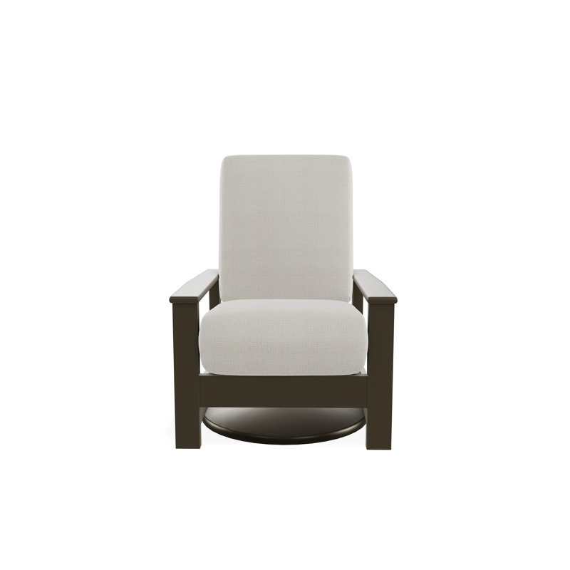 Leeward Polymer Outdoor Lounge Chair, Beachwood, Grasscloth Buff