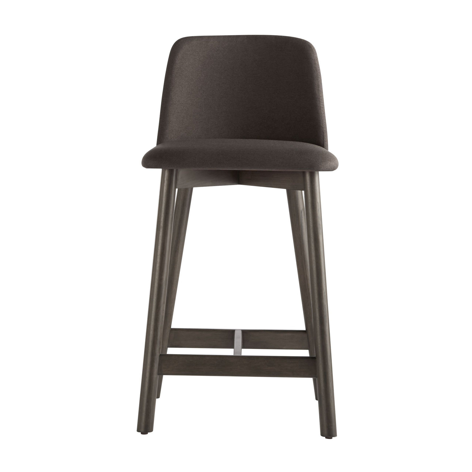 Chip Stool, 100% Polyester-Gunmetal, Walnut, Counter Stool (25.1" Seat Height)