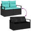  Ensemble de canapé de jardin 9 pièces noir et turquoise 55 x 55 x 37 cm