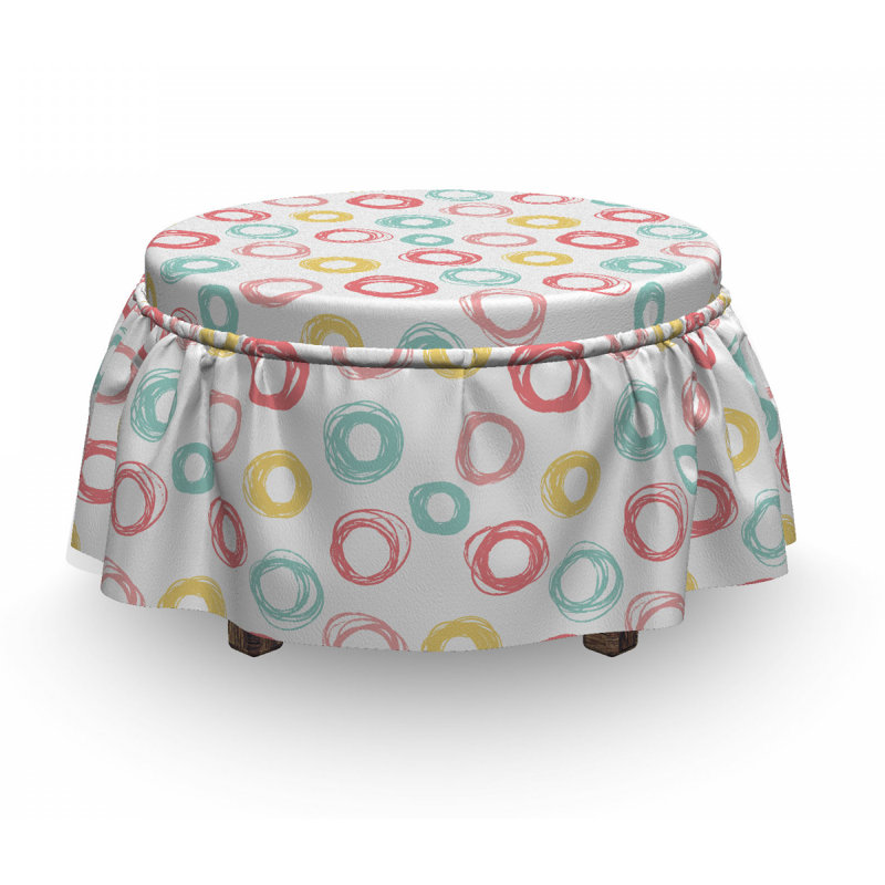 Housse pour repose-pieds à formes circulaires doodle