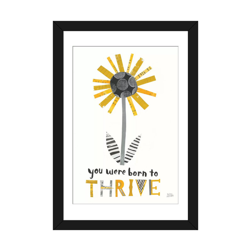 « fleuri boldly i », impression sur toile tendue, Papier beaux-arts encadré noir, Blanc, H 32 po x l 24 po x P 1 po