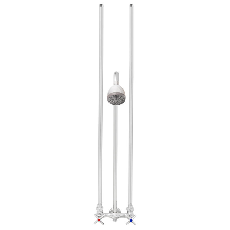 Temperature Controlled Brass Wall Mounted Outdoor Shower