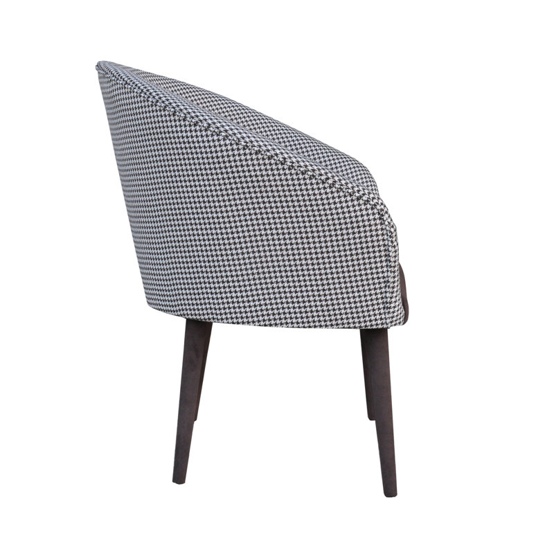 Plum Upholstered Barrel Chair, Chocolate