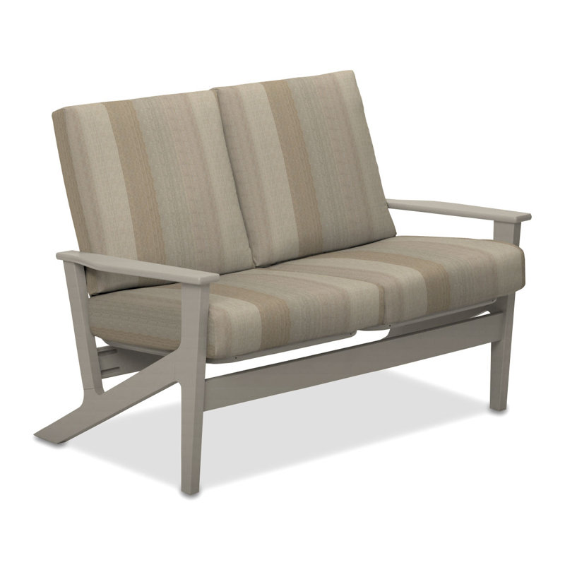 Chrisa 51.5'' Wide Loveseat with Cushions, Warm Gray, Whisper Wren