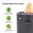  22 Inch 50000 Btu Outdoor Propane Fire Pit Column, Black Round Metal Fire Pit Table With Fire Glass, Lid & Rain Cover For Patio