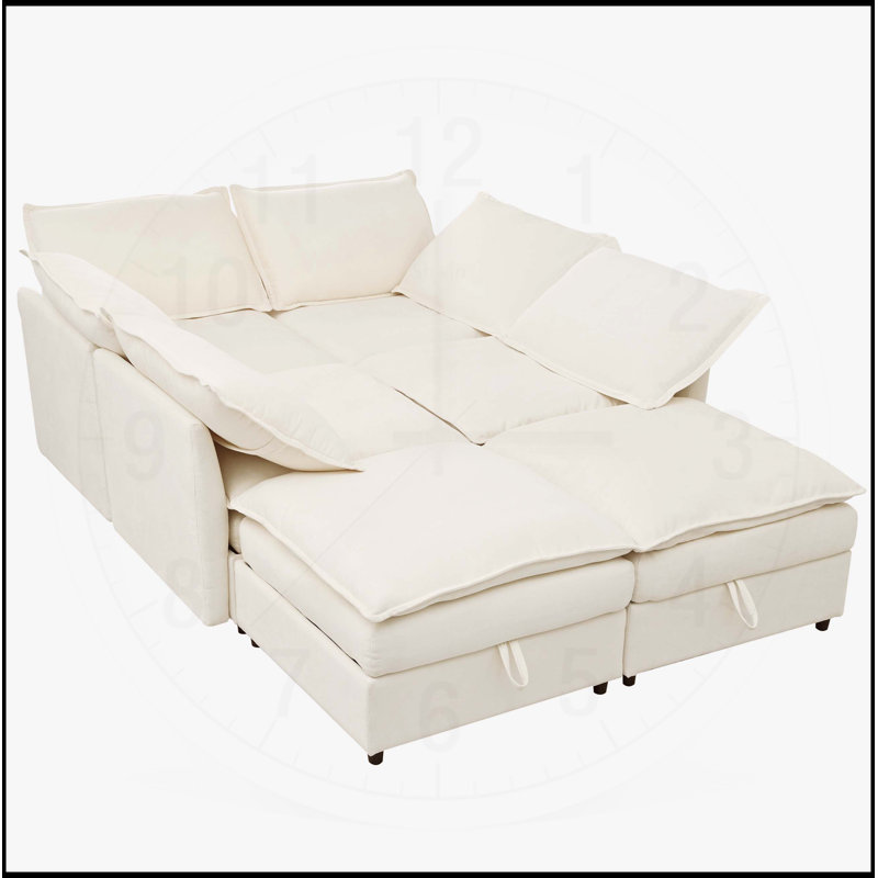 Canapé-lit modulaire 6 pièces avec rangement Mirod