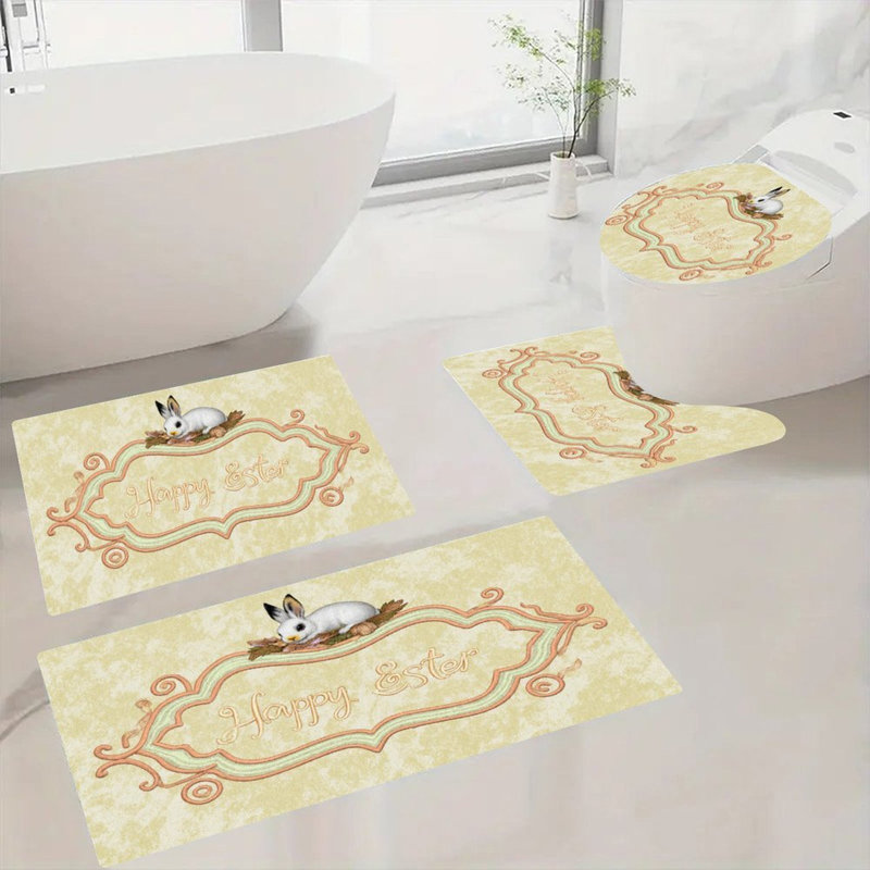 Ensemble de tapis de bain White Bunny