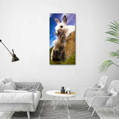 Two Rabbits - Wrapped Canvas Print
