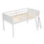 Lit mezzanine bas polyvalent avec échelle convertible, idéal pour une chambre à coucher amusante et fonctionnelle, assemblage inclus-2133610970