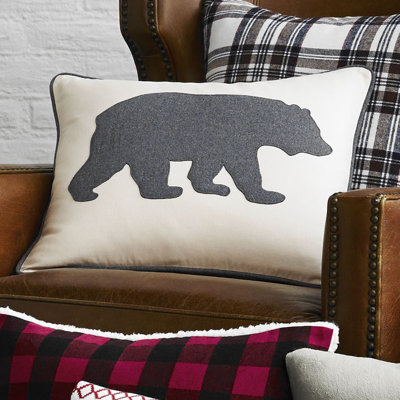 Eddie Bauer Bear Felt Throw Pillow