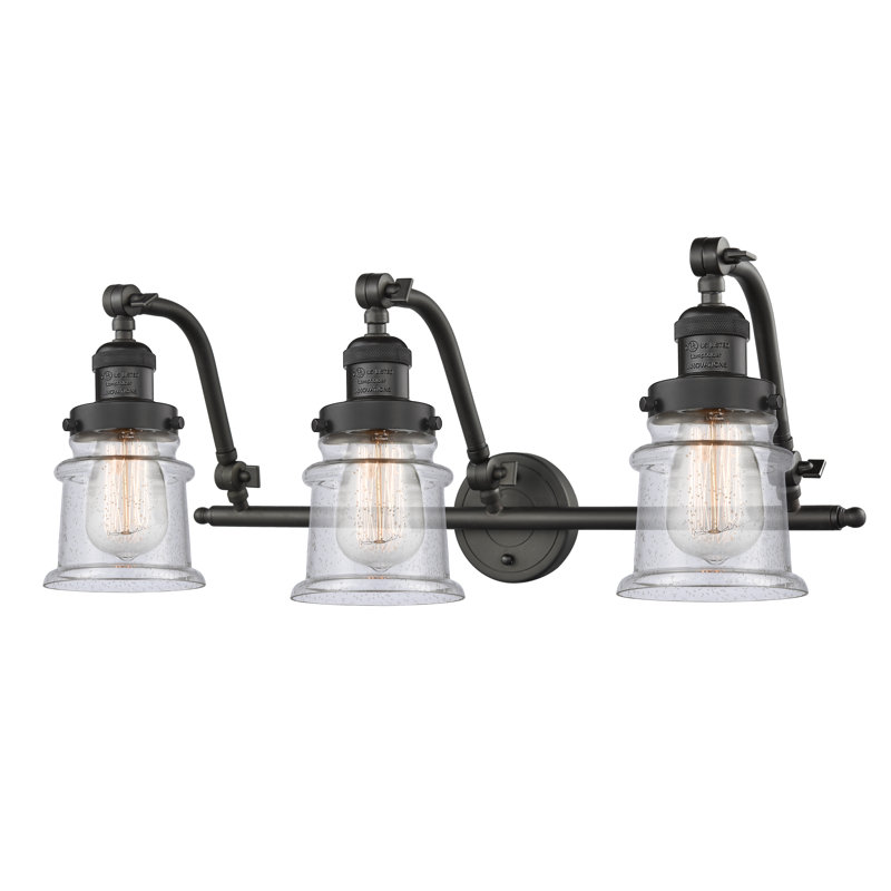 Éclairage pour salle de bain 3 lumières Alexandira, Bronze huilé, Ampoule DEL 6 watts Vinage, Grainé