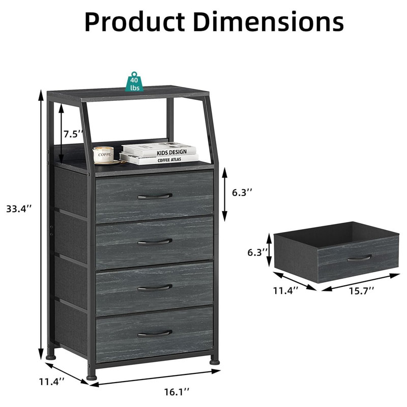 Chest of Drawers, Black
