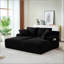 Méridienne double compressible avec porte-gobelets - aucun assemblage, causeuse moelleuse moderne pour une détente intérieure-132953097