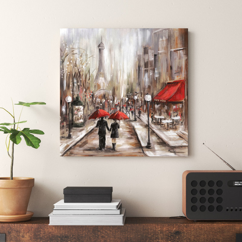 Rainy Afternoon Café - No Frame Painting on Canvas, 93.98 cm H x 93.98 cm W x 3.175 cm D