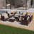 Aryen 8 Piece Outdoor Wicker Seating Group with Cushions and Rocking Swivel Chairs-2105308807-2105308803