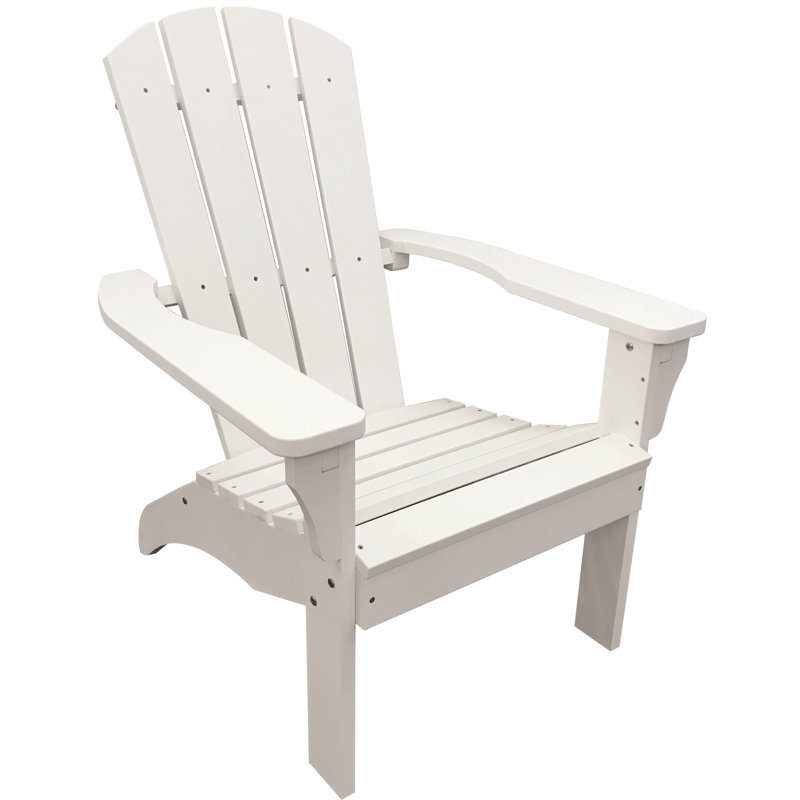 Marcano Acacia Outdoor Adirondack Chair, White