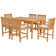 Outdoor 7 - Piece Teak Dining Set with Cushions
