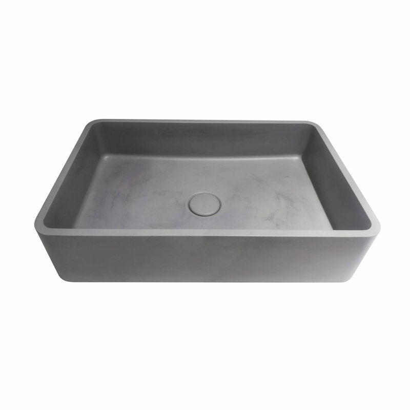 Lavabo de salle de bain moderne vasque rectangulaire en béton 19,68 "