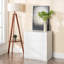 Table de chevet 3 tiroirs, table de chevet moderne, table de chevet en MDF avec rangement (blanc)-2019303794
