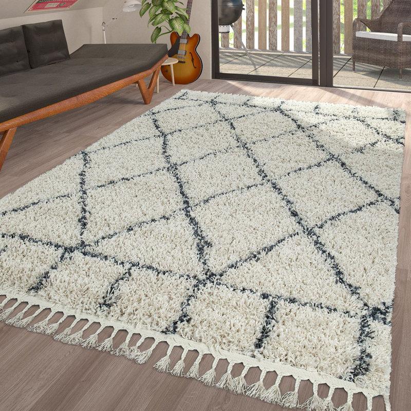 Sierra Geometric Shag Area Rug, Rectangle 160 x 230cm