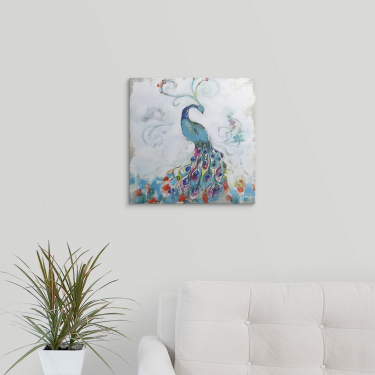 Confetti Peacock " Confetti Peacock I " by Jennifer Goldberger Bungalow Rose 