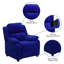 Deluxe Padded Contemporary Kids Recliner with Storage Arms-575610410