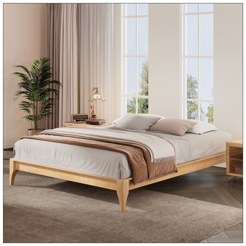 Lit pour chambre à coucher, Naturel, Lit double