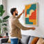 Flowing Forms Mid-Century - Wrapped Canvas-586493207-586493204