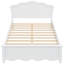 Lit plateforme pleine grandeur en bois massif blanc avec tête et pied de lit - Mobilier de chambre à coucher robuste-1723680640