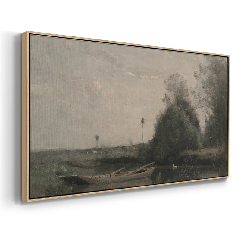 Série paysage - DCXI - Toile tendue avec châssis encadré - Prêt à être accroché, H 25 po x l 49 po, Naturel