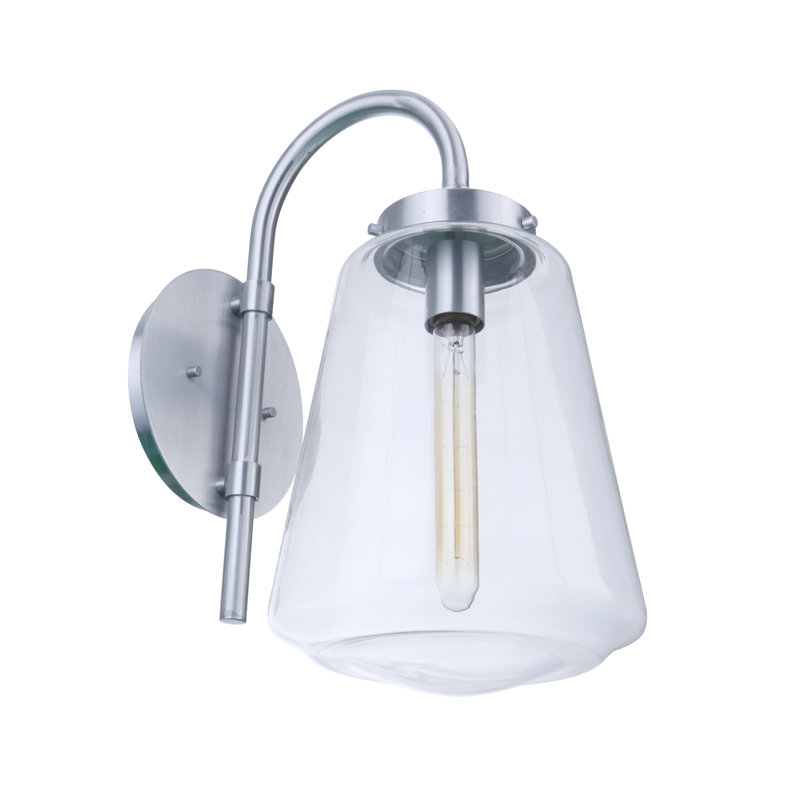 Laclede Wall Light, Satin Aluminum, 18" H x 9.3" W x 12.63" D