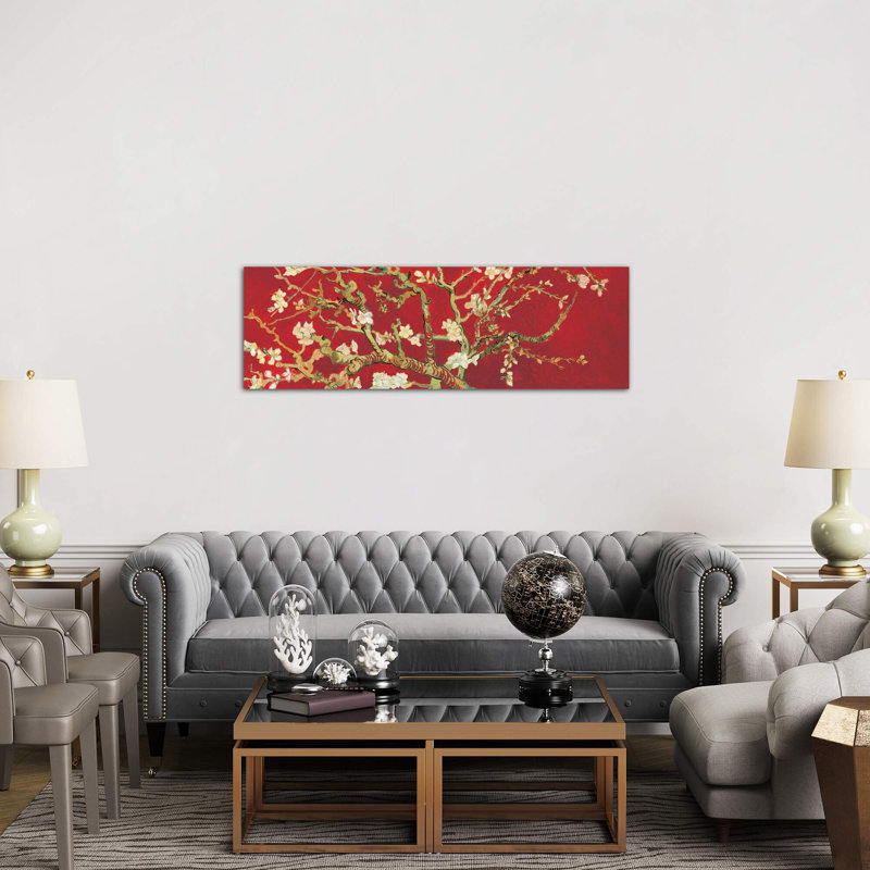 Almond Blossom by Vincent Van Gogh - Panoramic Painting on Canvas, 30.48 cm H x 91.44 cm W x 1.91 cm D, No Frame