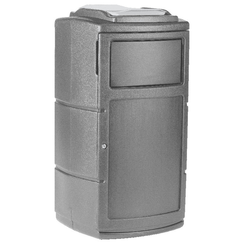 Poubelle à entrée latérale en Polytec, Gris