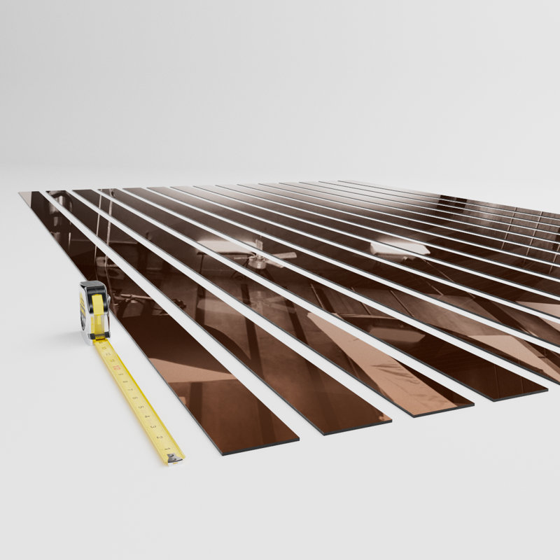 Adjustable Acrylic Slat Wall Panel Kit, 94" H x 45" W, Bronze Mirror